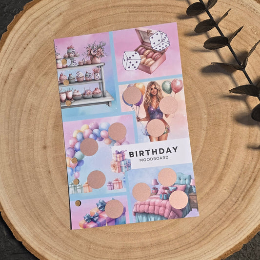 Moodboard Geburtstag Sparchallenge A6