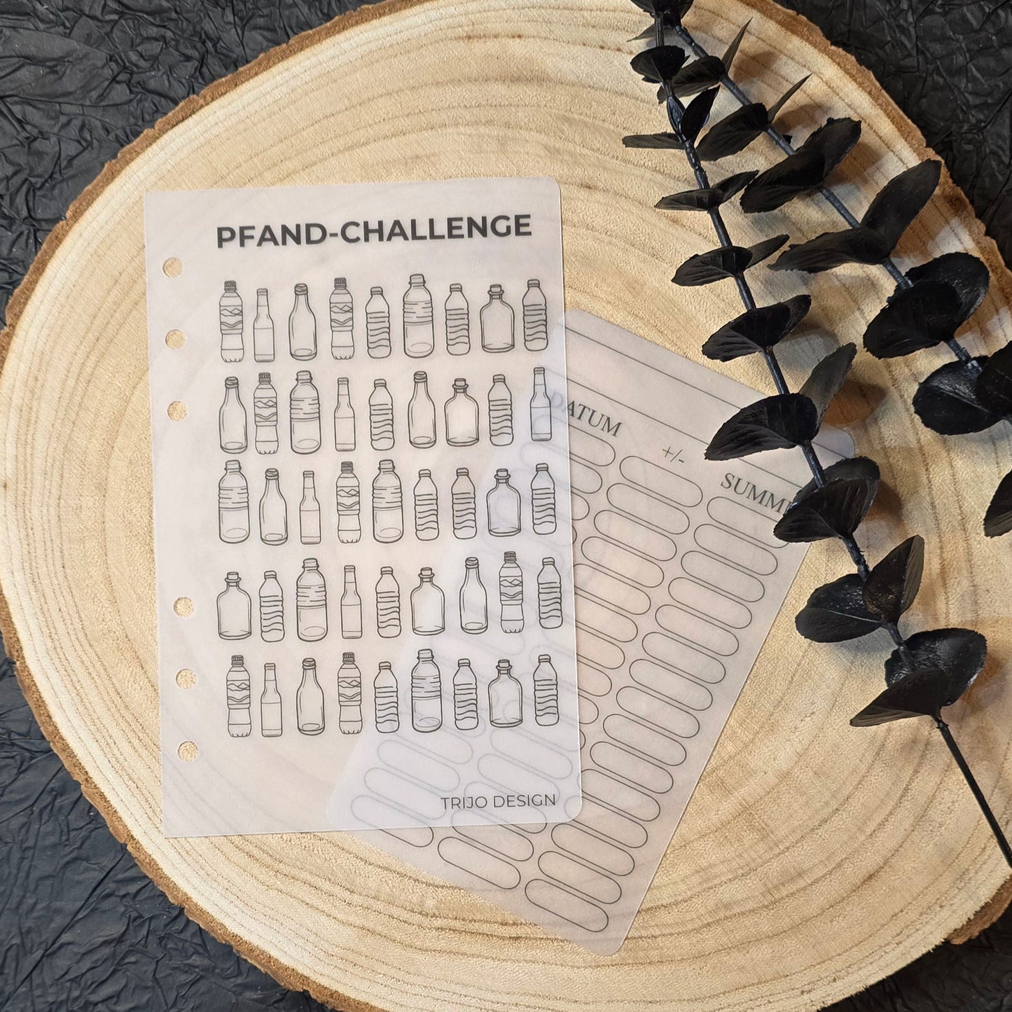Pfandflaschen Sparchallenge A6 Transparent