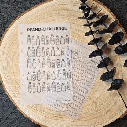 Pfandflaschen Sparchallenge A6 Transparent