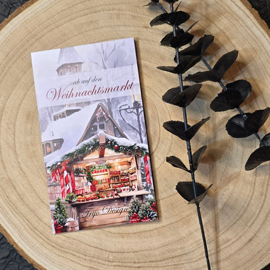 Ab auf den Weihnachtsmarkt Klappkarte A6