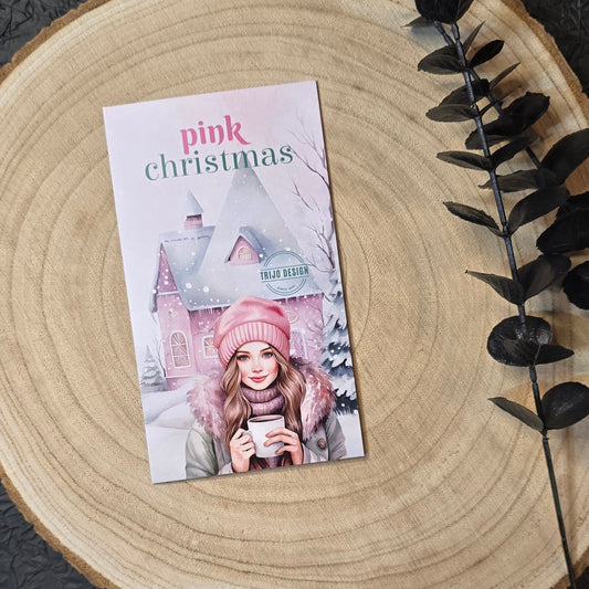 Pink Christmas Klappkarte A6