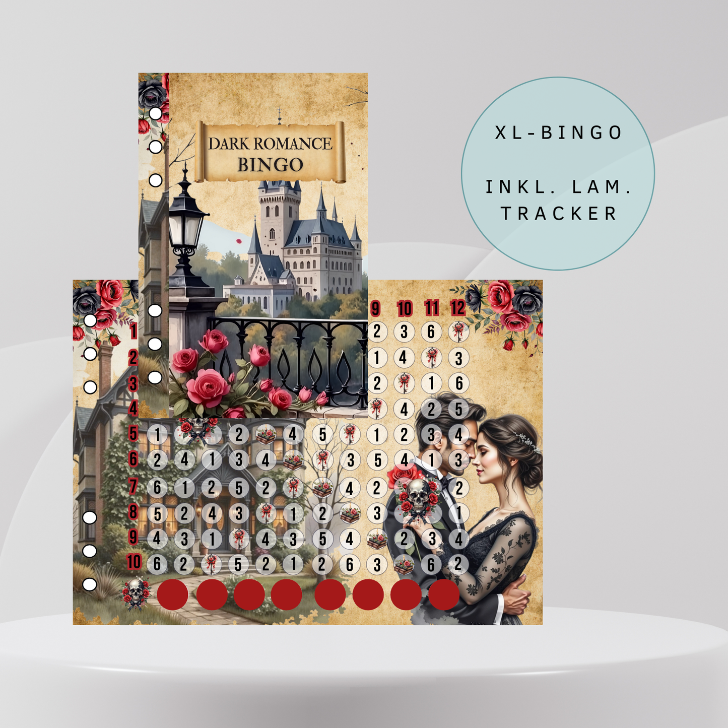 Dark Romance-Bingo Klappkarte A6 zum einheften