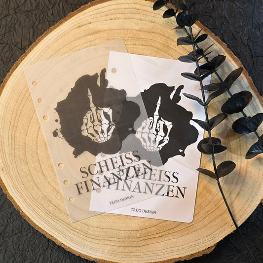 Trennblatt "Scheiss Finanzen" A6 Transparent