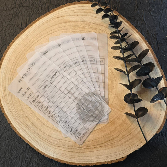 Sinking Fund - Tracker transparent A6 "Scheiss Finanzen"