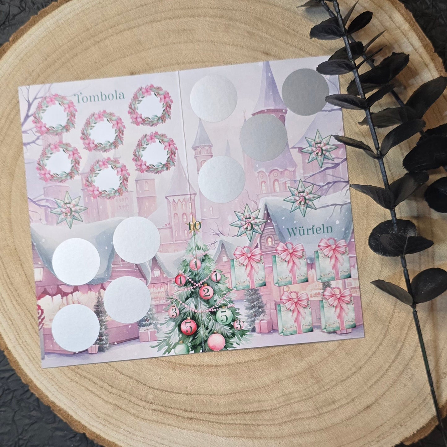 Pink Christmas Klappkarte A6