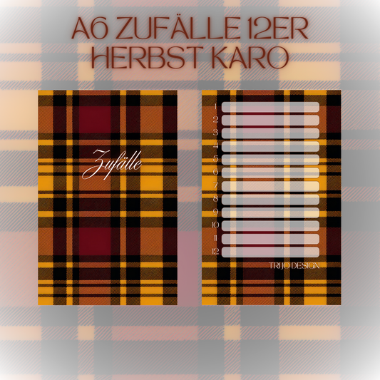 Register A6 Herbst Karo Zufälle 12er Set