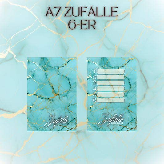 Register A7 Türkis Marmor Zufälle 6er Set