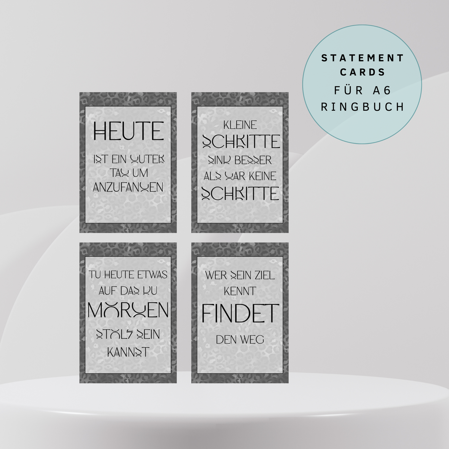 Statement-Cards Black Leo für A6 Binder