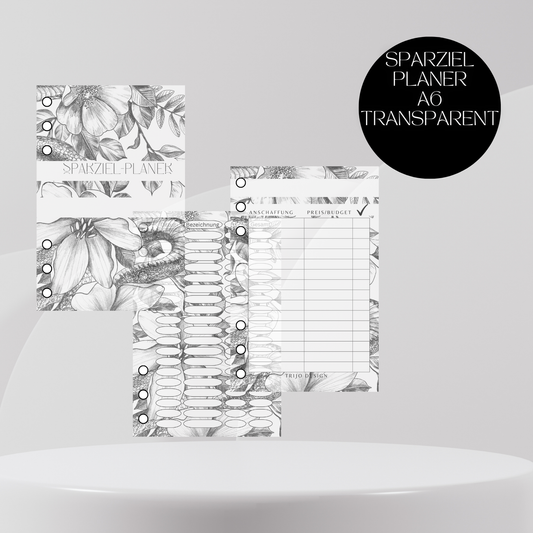Sparziel-Planer "Flower Snake" A6 Transparent Set