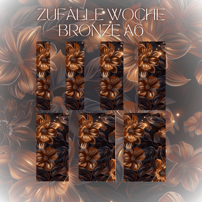 Register A6 Bronze Blumen Zufälle 7 Tage Set Wochen-Zufälle