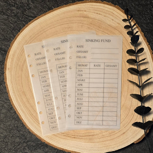 Umschlag Transparent Sinking Fund Golden Leaves A6