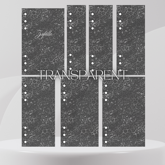 6er Set Register A6 Transparent Black Leo Zufälle