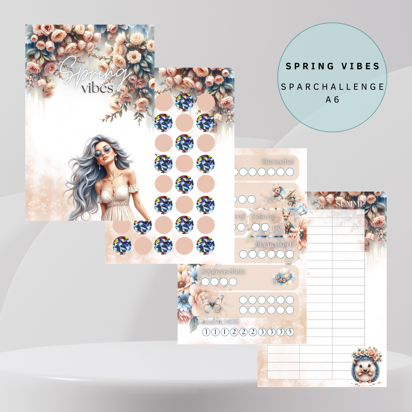 Spring Vibes Rubbelchallenge-Set A6