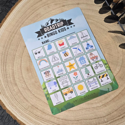 Roadtrip Bingo Kids A6 laminiert