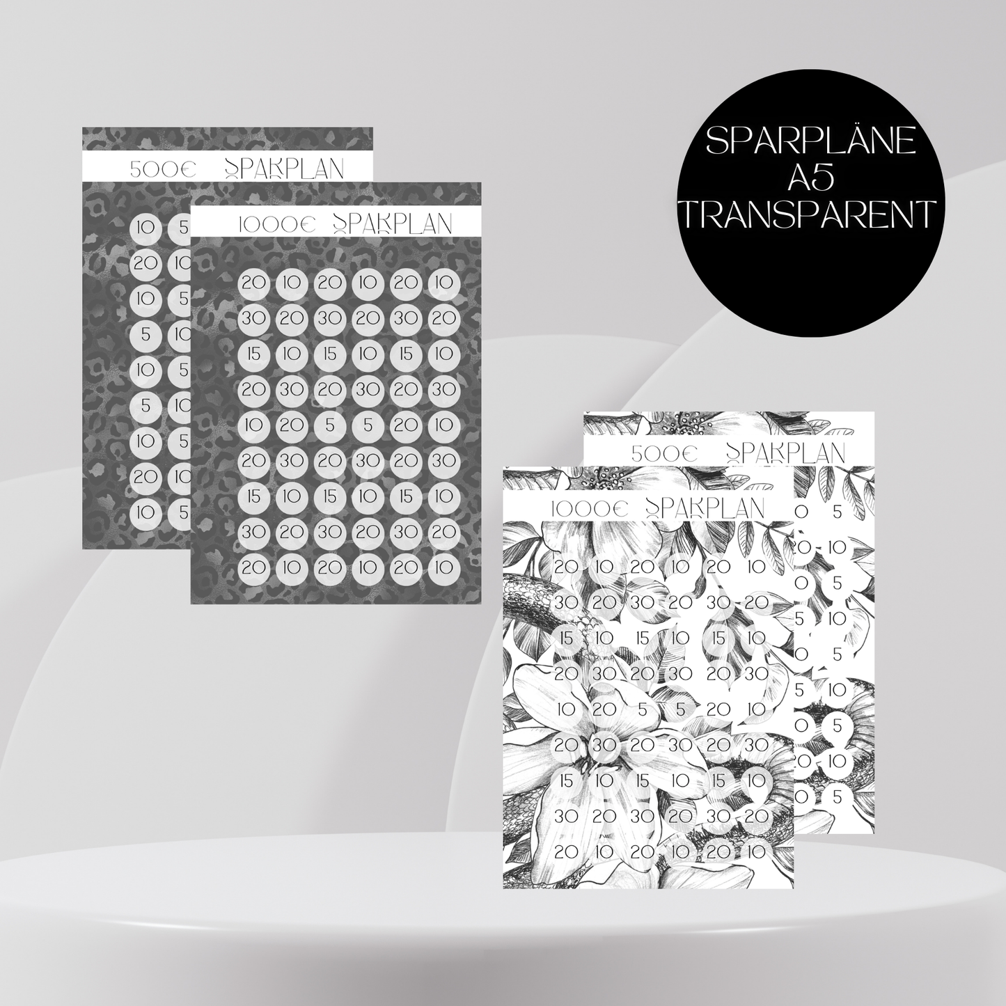 Sparplan versch. Varianten A5 Transparent