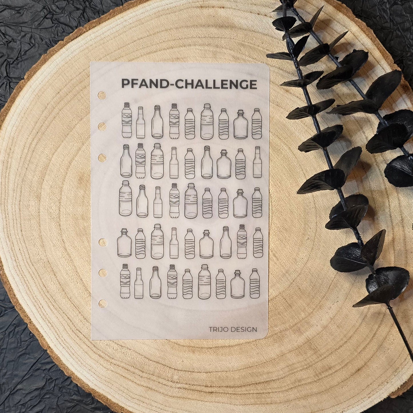 Pfandflaschen Sparchallenge A6 Transparent