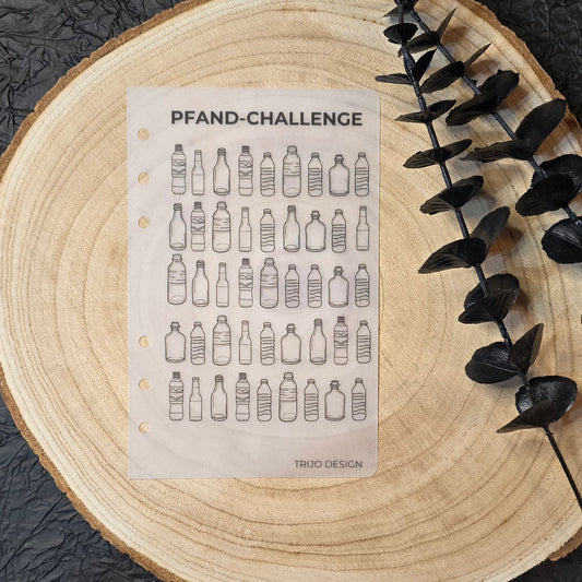 Pfandflaschen Sparchallenge A6 Transparent