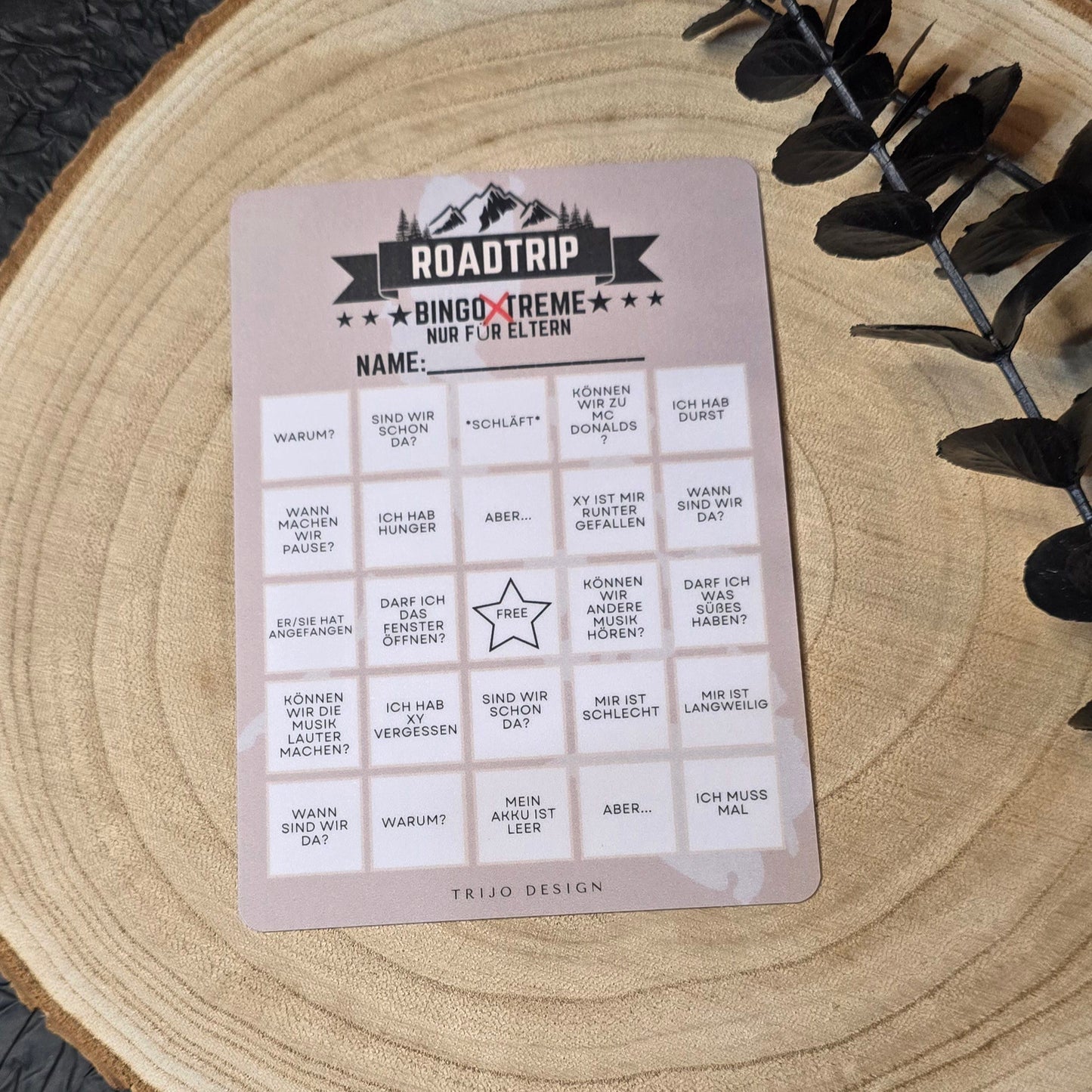 Roadtrip Bingo Erwachsene A6 laminiert