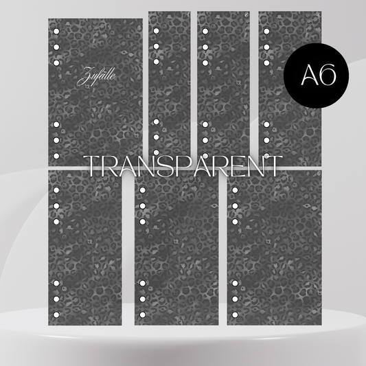 6er Set Register A6 Transparent Black Leo Zufälle