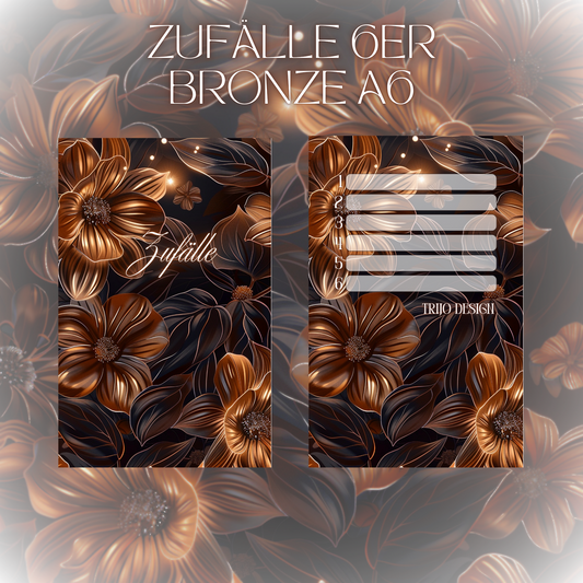 6er Set Register A6 Bronze Blumen Zufälle