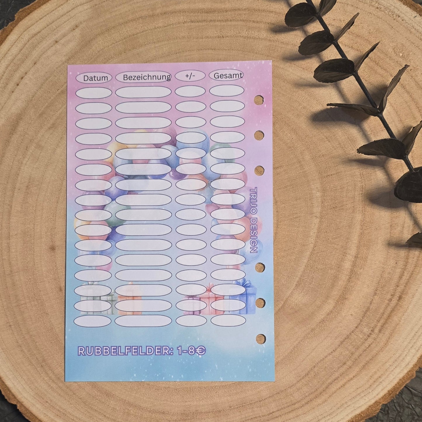 Moodboard Geburtstag Sparchallenge A6