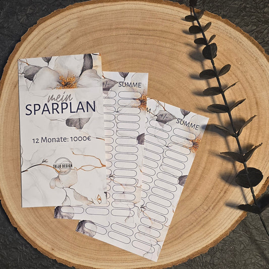 Sparplan 1000€ A6 Blumen