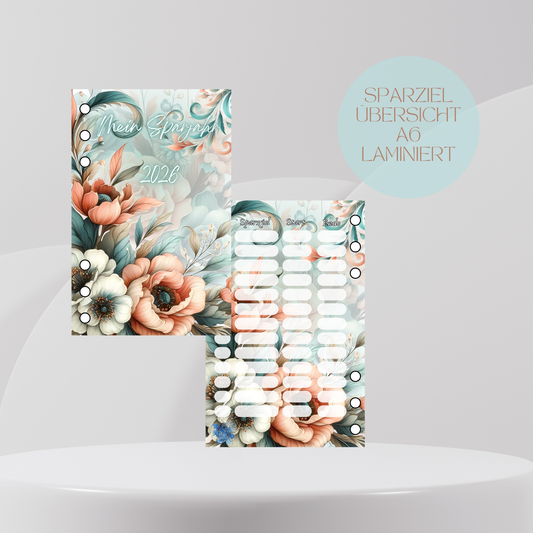 Sparziel-Übersicht A6  Peachy Flower