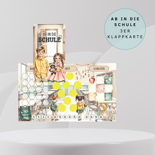 Ab in die Schule Klappkarte A6