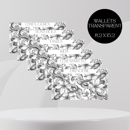 Umschlag-Wallet "Flower Snake" Personalisiert transparent