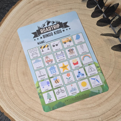 Roadtrip Bingo Kids A6 laminiert