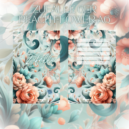 6er Set Register A6 Peachy Flower Zufälle