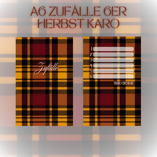 6er Set Register A6 Herbstkaro Zufälle