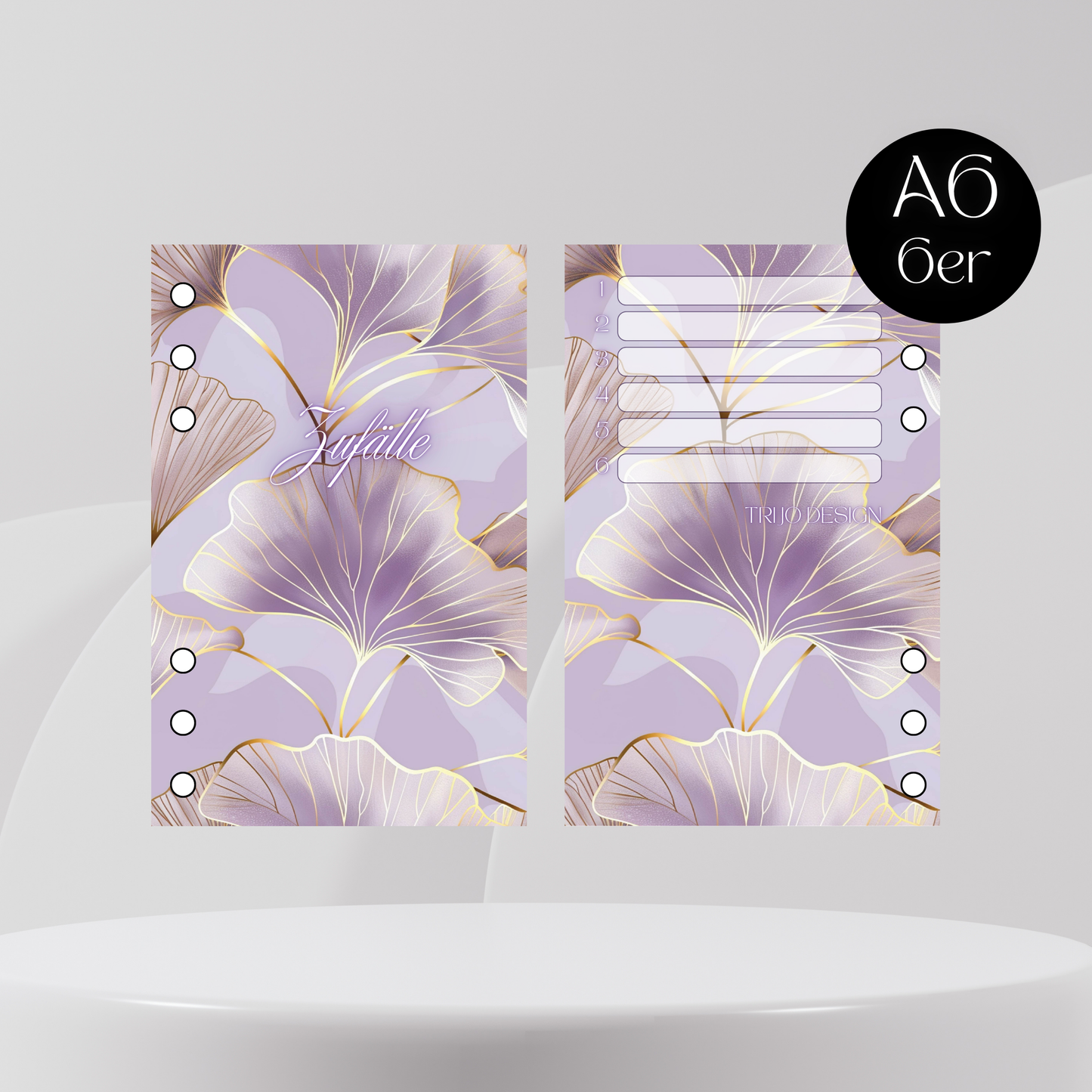 Register 6er Set Lila Blumen A6  Zufälle