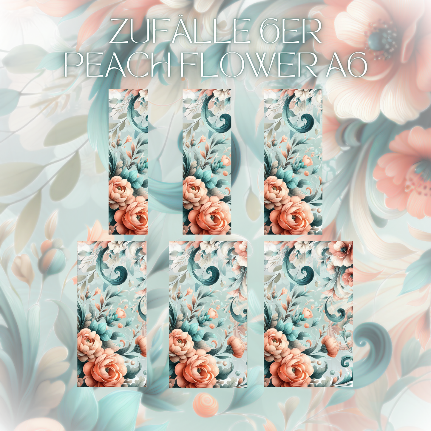 6er Set Register A6 Peachy Flower Zufälle