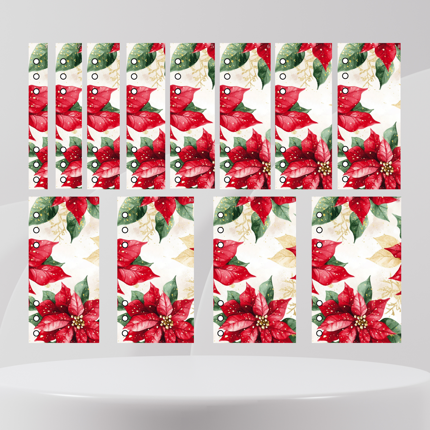 Register A6 Christmas Flowers Zufälle 12er Set