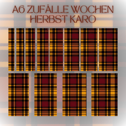 Register A6 Herbst Karo Zufälle 12er Set