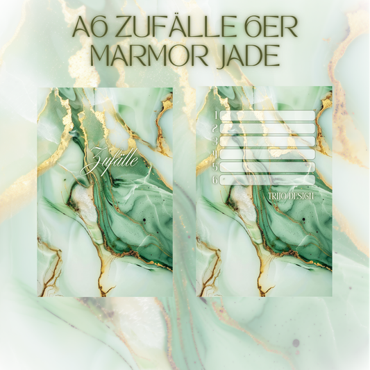 6er Set Register A6 Jade Marmor Zufälle