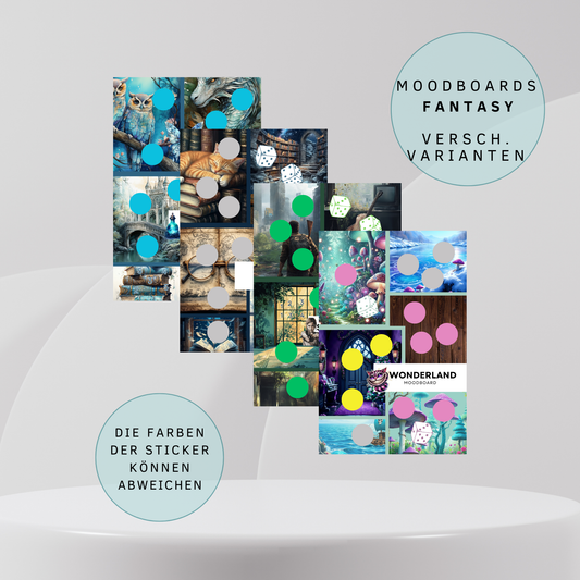 Moodboards Fantasy versch Varianten Sparchallenge A6