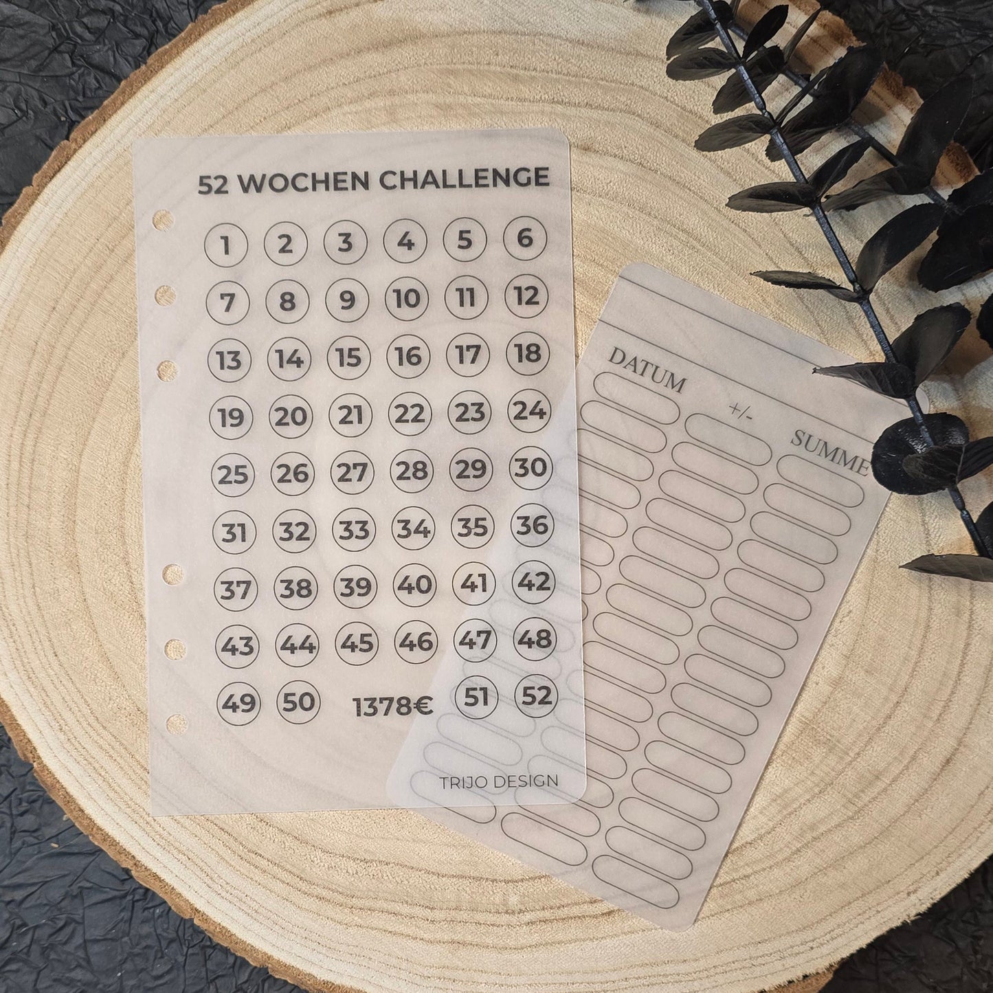 Wochen-Challenges transparent A6