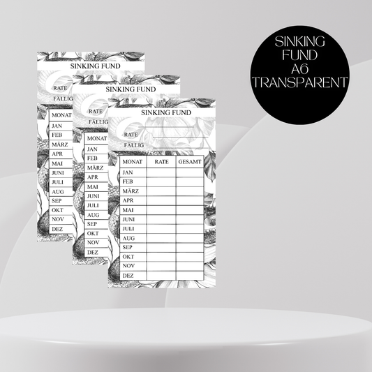 Sinking Fund - Tracker transparent A6 "Flower Snake"
