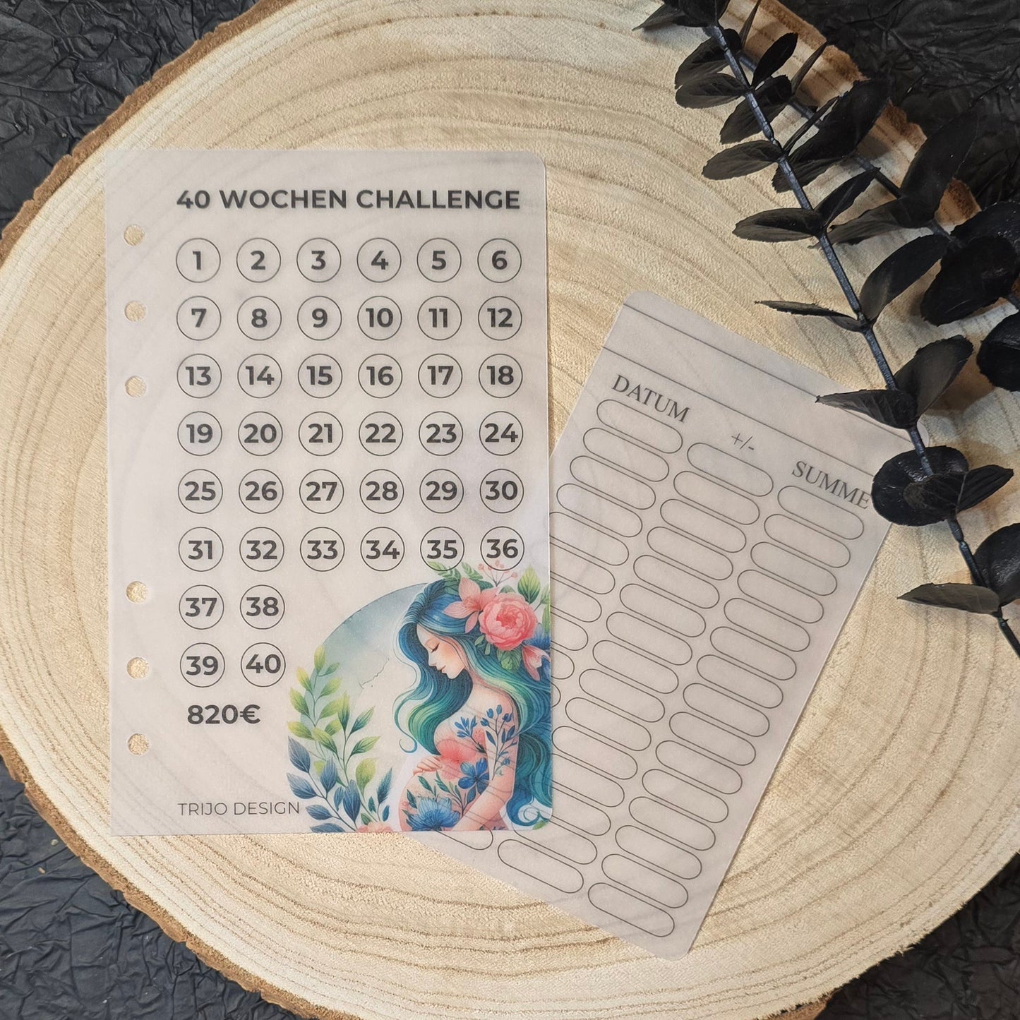 40 Wochen Challenges transparent A6