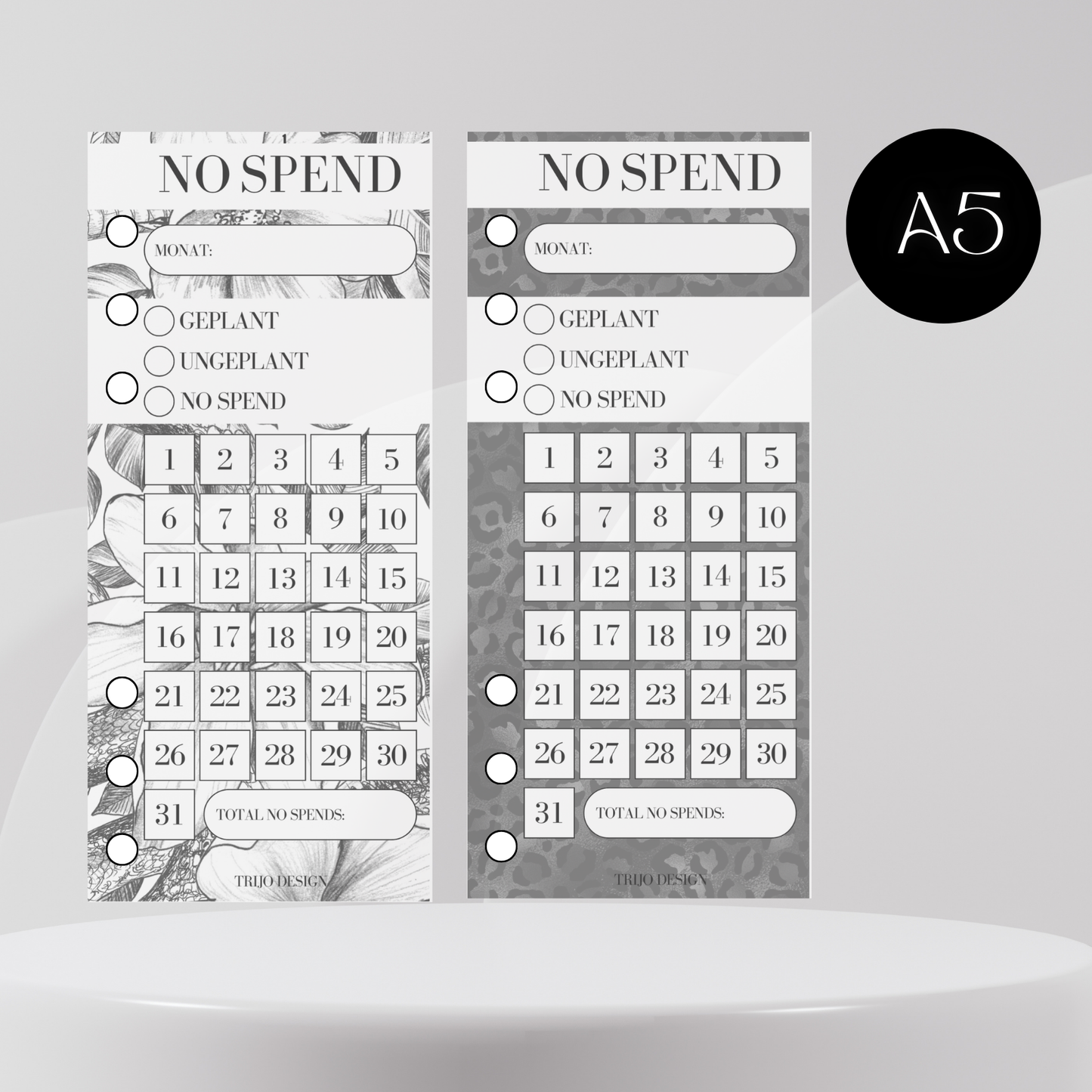 No Spend Trenner A5 versch. Varianten Transparent