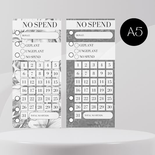 No Spend Trenner A5 versch. Varianten Transparent