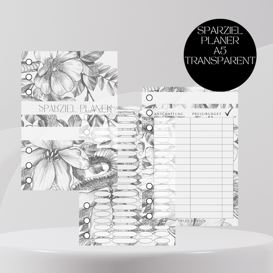 Sparziel-Planer "Flower Snake" A5 Transparent Set